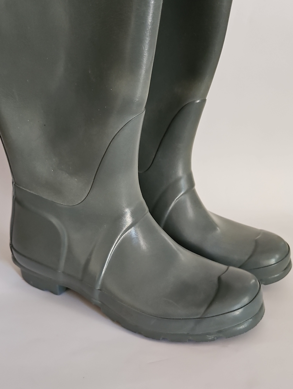 HUNTER Tall Green Rain Boots Size 7 - Picture 2 of 12